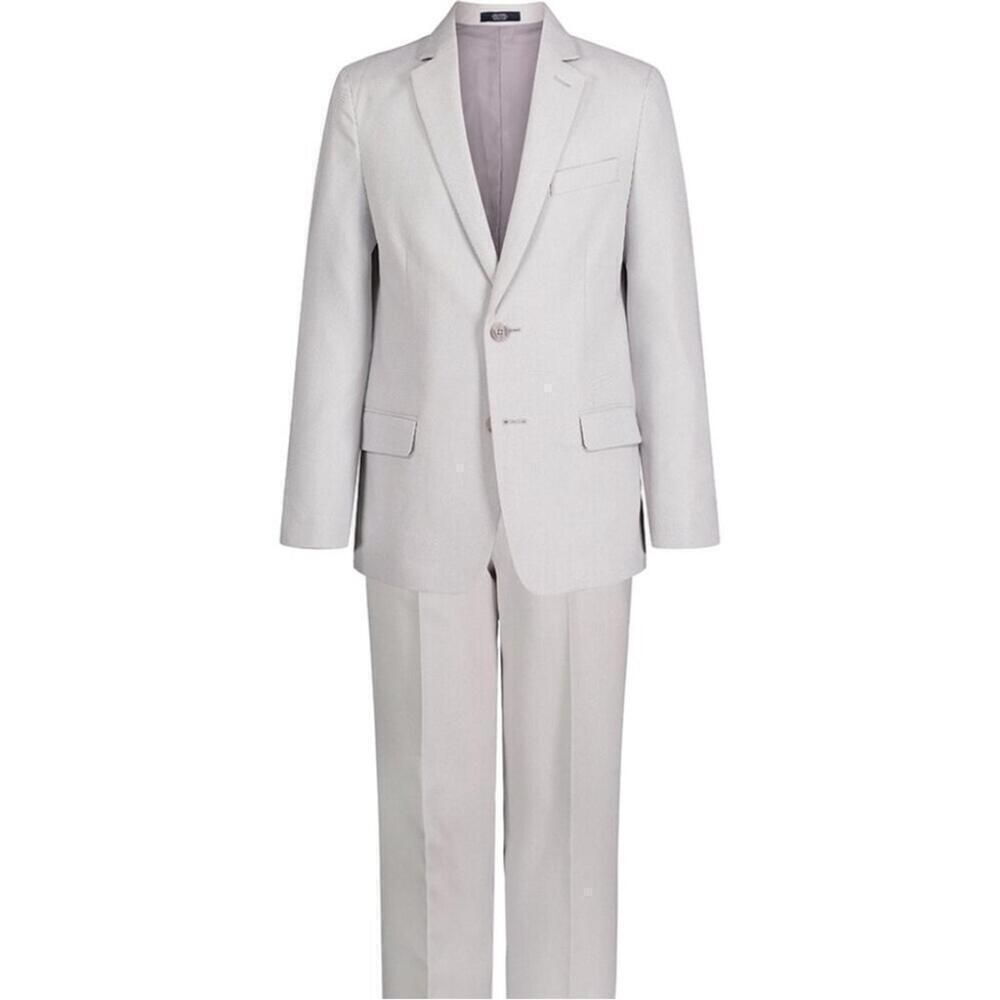 Nautica Big Boys Pindot 2 Piece Suit Set Light Grey, boy suit top and bottom 20